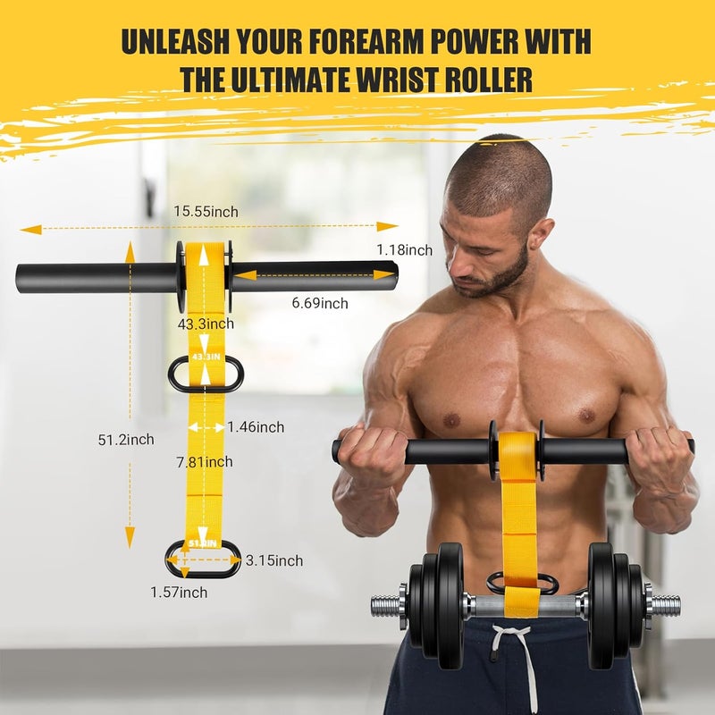 AJKPL Forearm Strengthener and Wrist Roller, 43.3 in Or 51.2 in Ultra-Strong Nylon Webbing Wrist & Forearm Blaster with Quick Locking Mechanism, Durable Anti-Slip Grip Handles for Forearm Strength Training - Image 4